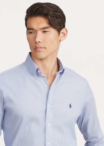 Men's Polo Ralph Lauren Striped Poplin Shirts | 310975HRU